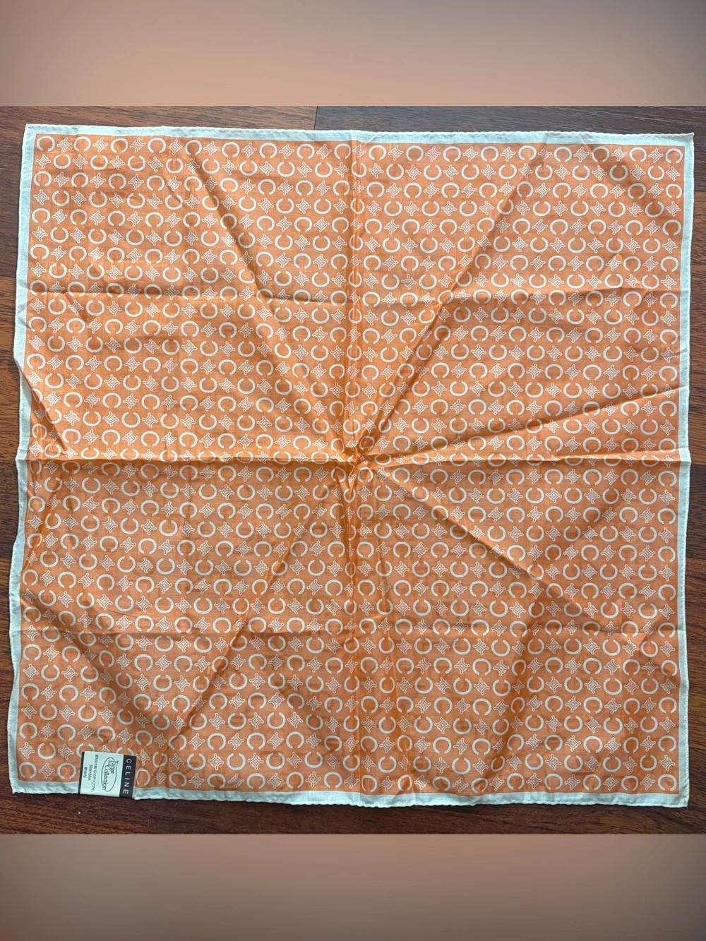 Authentic vintage CELINE monogram 100% cotton handkerchief scarf